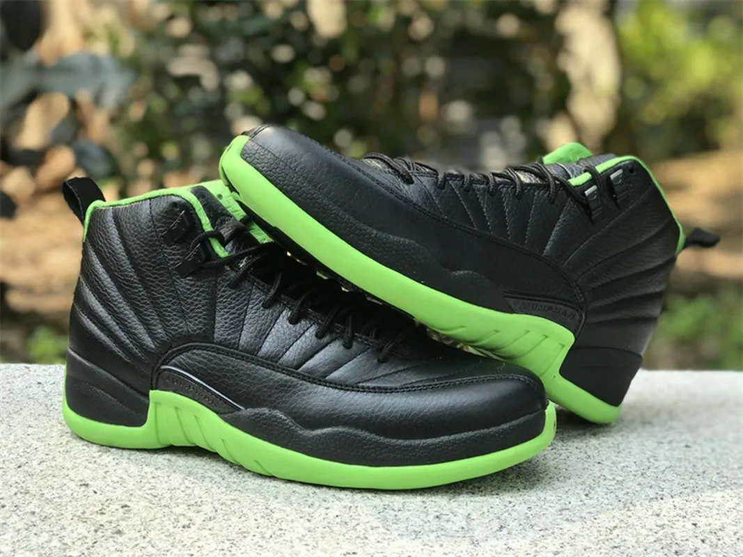 2023 Retro 12s Xii Basketball Sneakers for Men in Black and Green