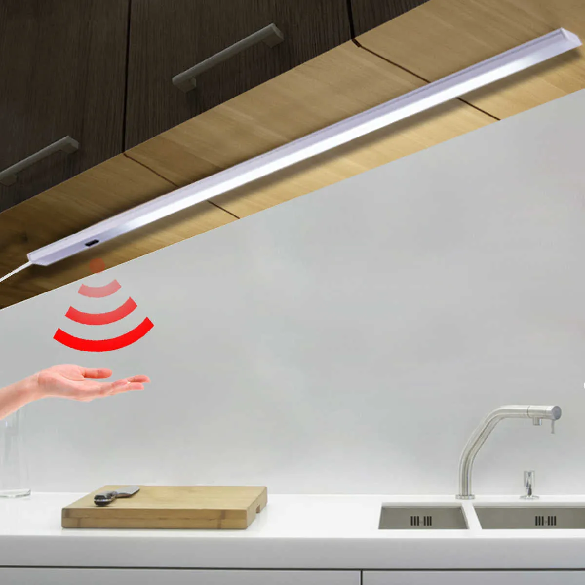 Strisce LED Lampada USB per cucina con sensore di movimento Interruttore Mano che agita On Off LED Bar Light 30cm 40cm 50cm P230315