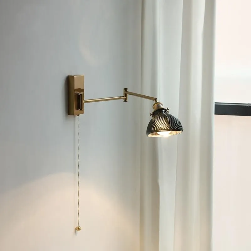 Wall Lamps Industrial Foldable Swing Arm Lamp With Pull Switch Led E27 Home Docor Loft Bedside Bedroom Reading Study Coffee