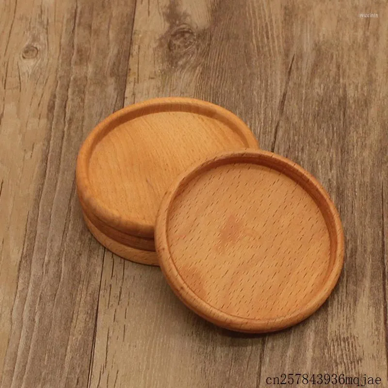 Tapis de table 100 pièces sous-verres en bois napperons carrés tasse ronde tapis résistant à la chaleur boisson thé café tampon décoration de la maison