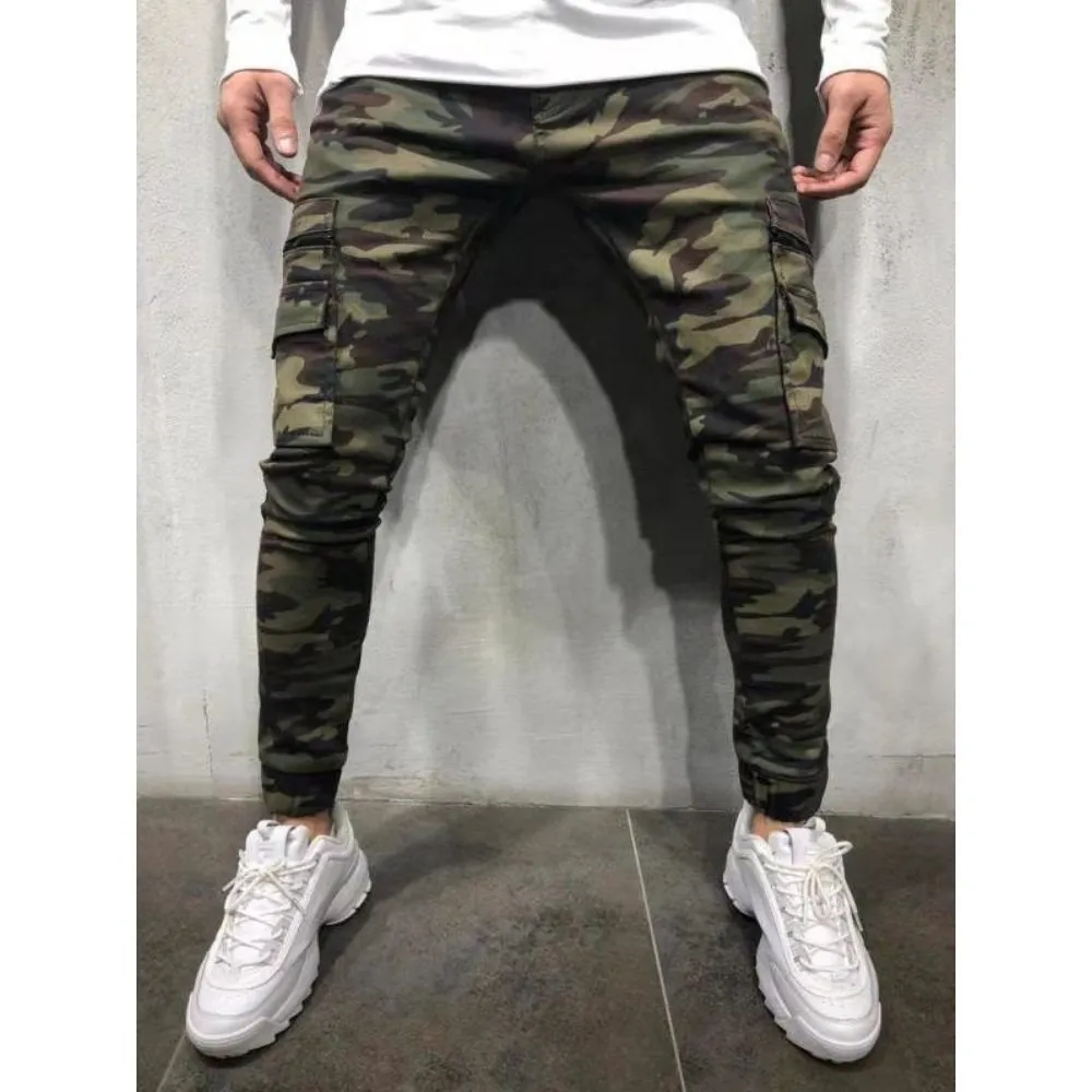 Jeans pour hommes Tendance de la mode Camouflage Jeunesse Personnalité Slim Pantalon Printemps et Automne Pantalon Cargo 230317