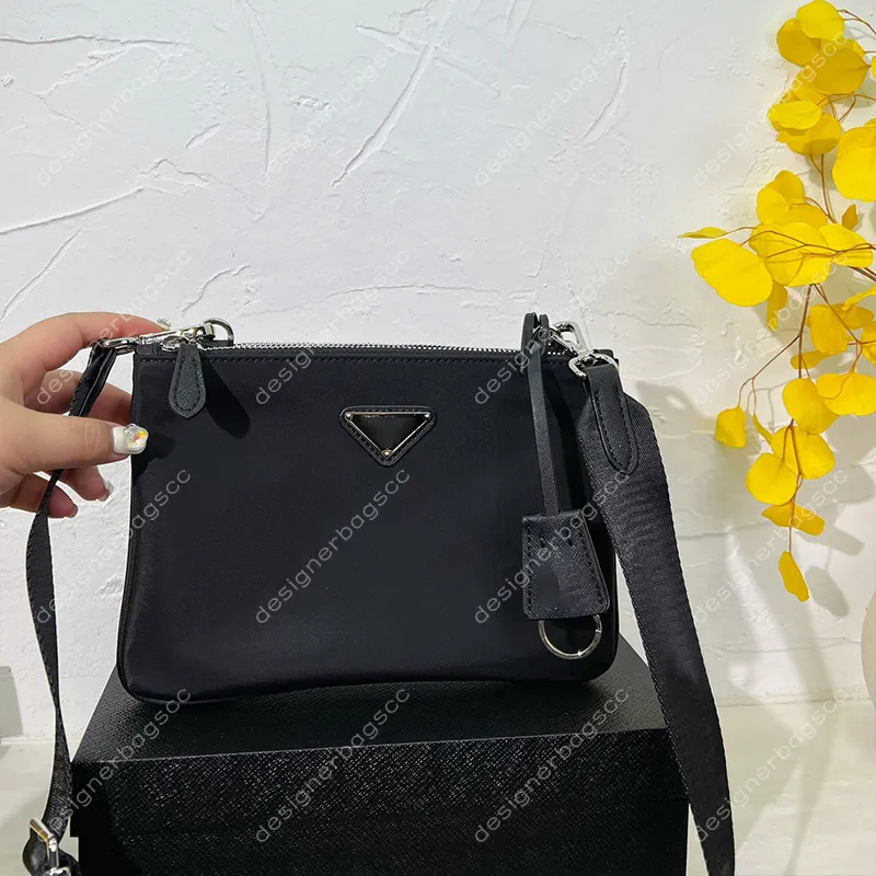 Luxus-Schulter-Crossbody-Designer-Taschen aus Nylon, schwarz, Cross-Body-Handtasche, Münzgeldbörse, Reißverschluss, Unterarm, modische Umhängetasche, Geldbörse