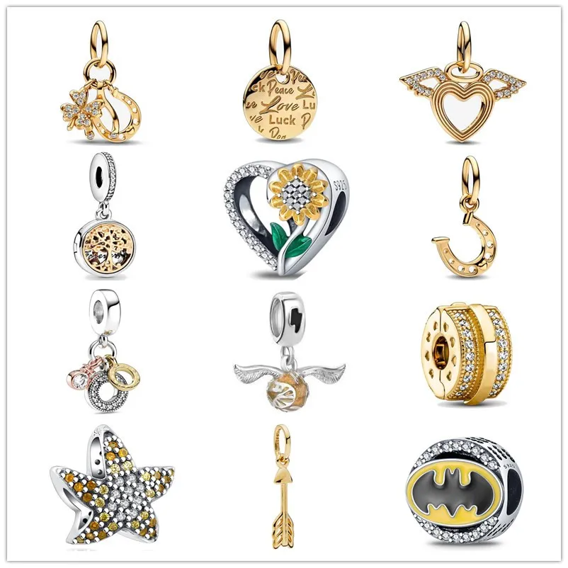 925 argent Fit Pandora breloques originales bricolage pendentif femmes Bracelets perles bijoux pour ailes d'ange amour pendentif femmes