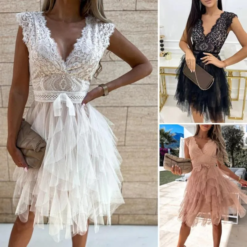 Lässige Kleider, schönes, ausgehöhltes, gehäkeltes, sexy Party-A-Linien-Kleid für die Hochzeit