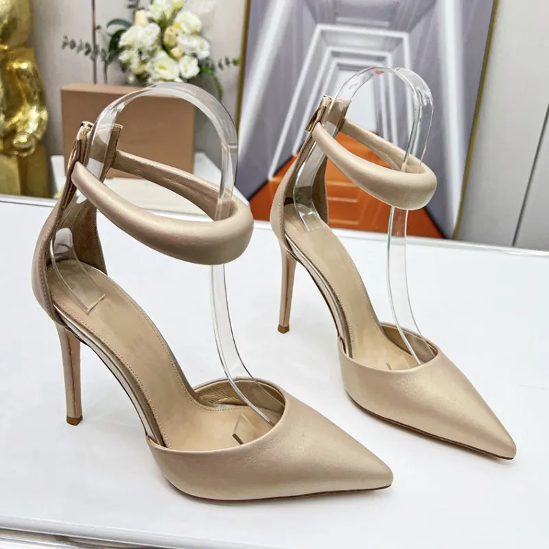 Chaussures habill es dor es talon aiguille Sandales Designer en peau de mouton bouts pointus Escarpins l gants exquis Sandale 10 5 cm chaussure
