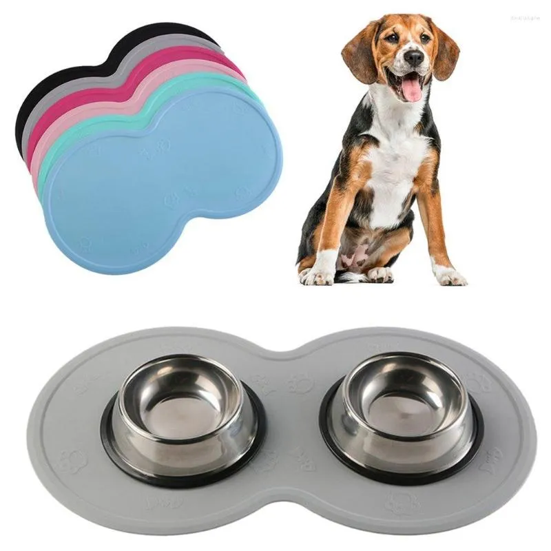 Cat Beds 48 27cm Pet Dog Puppy Feeding Mat Cute Cloud Shape Pad Silicone Dish Bowl Anti Slip Base Food Feed Placement Accessories