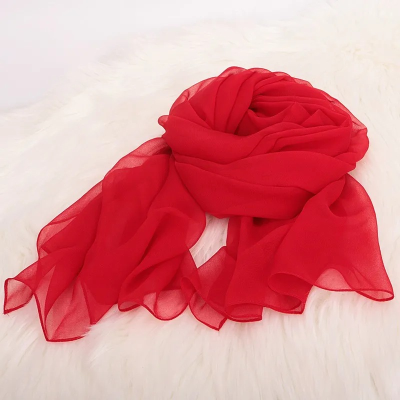 Wraps jassen zomer nieuwe effen kleur chiffon zijden sjaal snoep kleur sjaal zonnebrandcrème strand sjaal sjaal