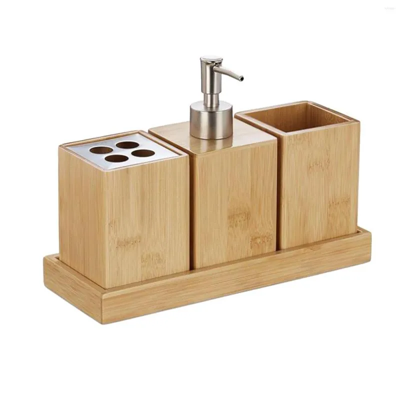 Set di accessori per il bagno 4 pezzi Accessori per il bagno Multifunzione Vanity Storage Organizer Portaspazzolino Risciacquo Vassoio per tazze Decorativo per la casa