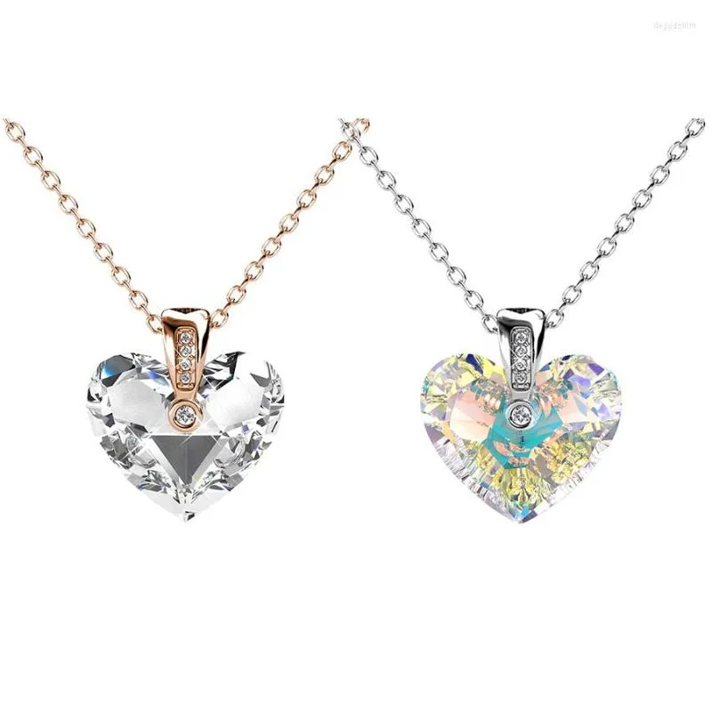 Pendant Necklaces Infinity Love Heart Necklace For Women Grandma Anniversary Crystals From Austria Silver Gold Color Romantic Jewelry