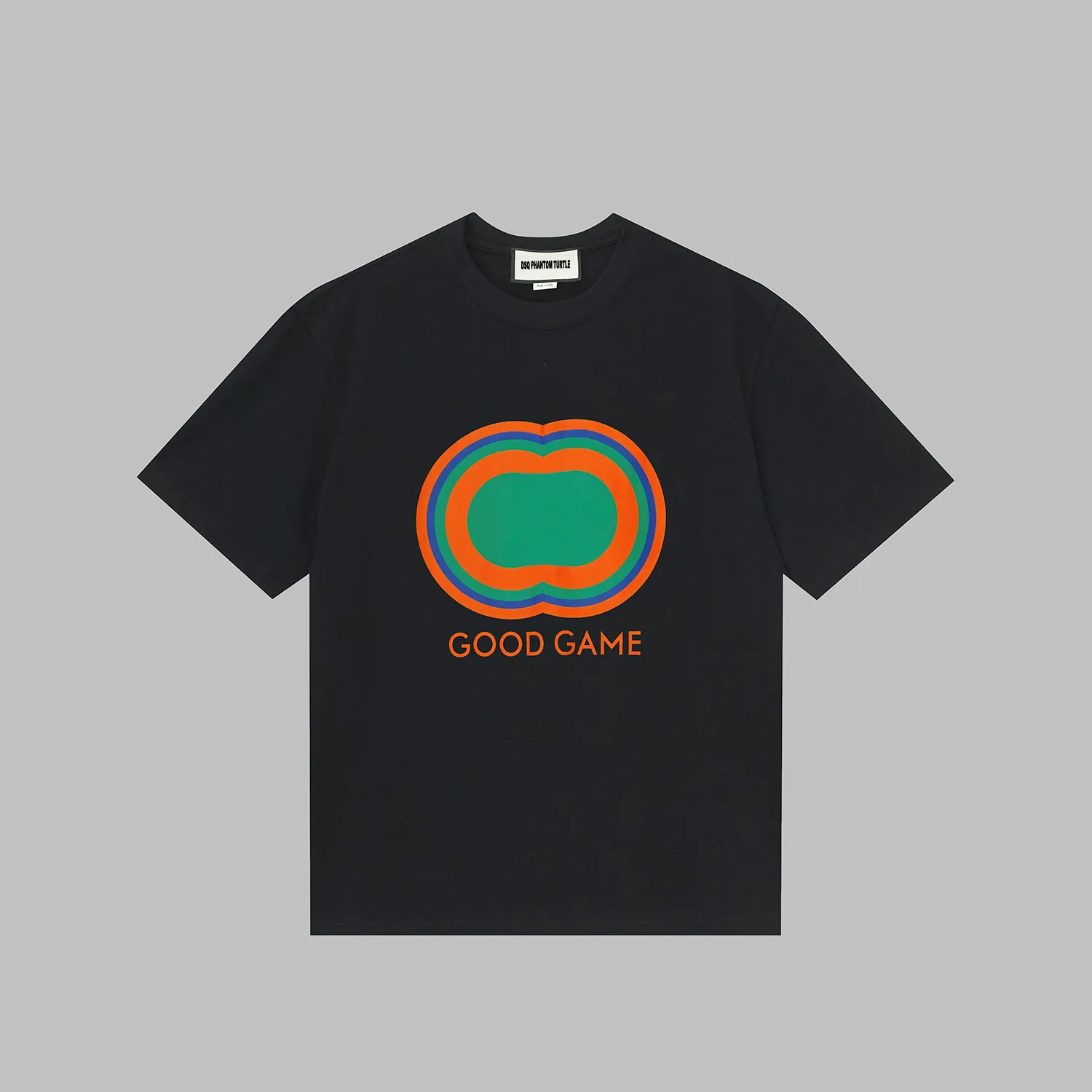 DSQ PHANTOM TURTLE Men's T-Shirts Men's Black White Good Game cotton T-shirt 68640