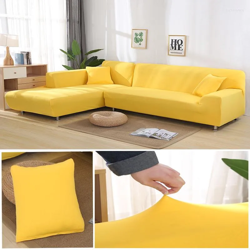 Chair Covers Solid Color Stretch Sofa Cover All-inclusive Fabric Non-slip Cushion 1/2/3/4/ Seat Furniture Living Room Corner