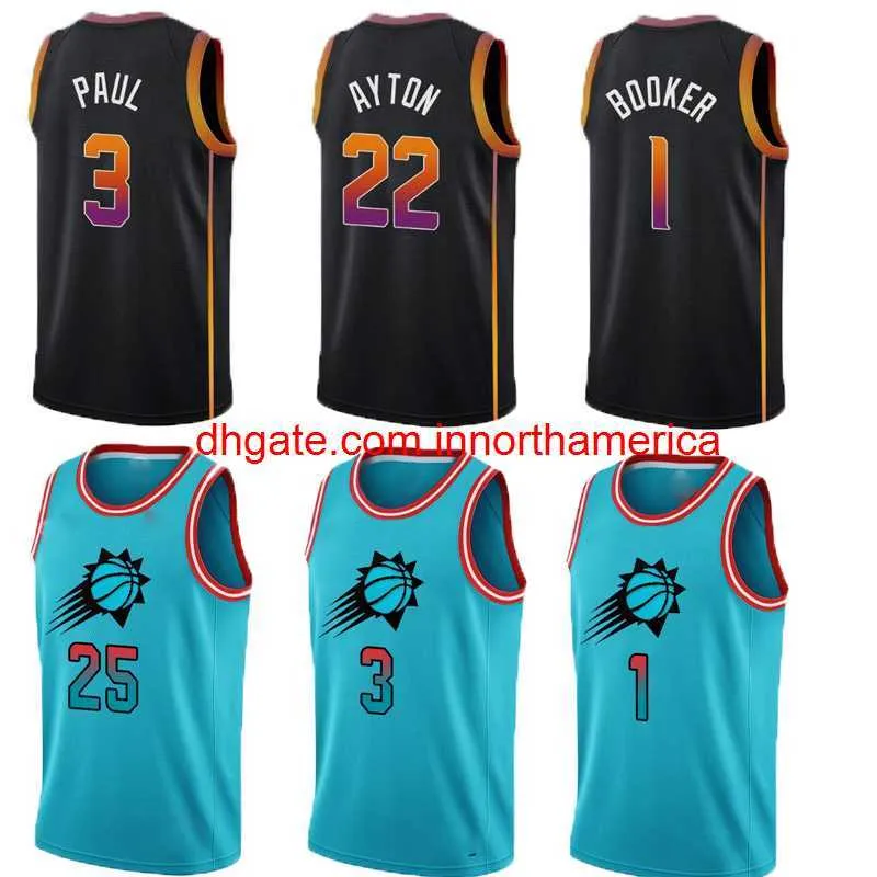 Jersey Basketball Devin 1 Booker Deandre 22 Ayton Chris 3 Paul Mikal Bridges Cameron Johnson Jock Landale Torrey Craig Payne Damion Lee Maillots