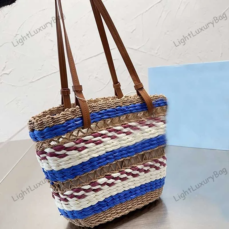 5A bolso de hombro tejido a mano para la playa 2023 nuevos bolsos de mano de diseñador de lujo vacaciones verano viaje bolso de compras para mujer bolso de mano 230320