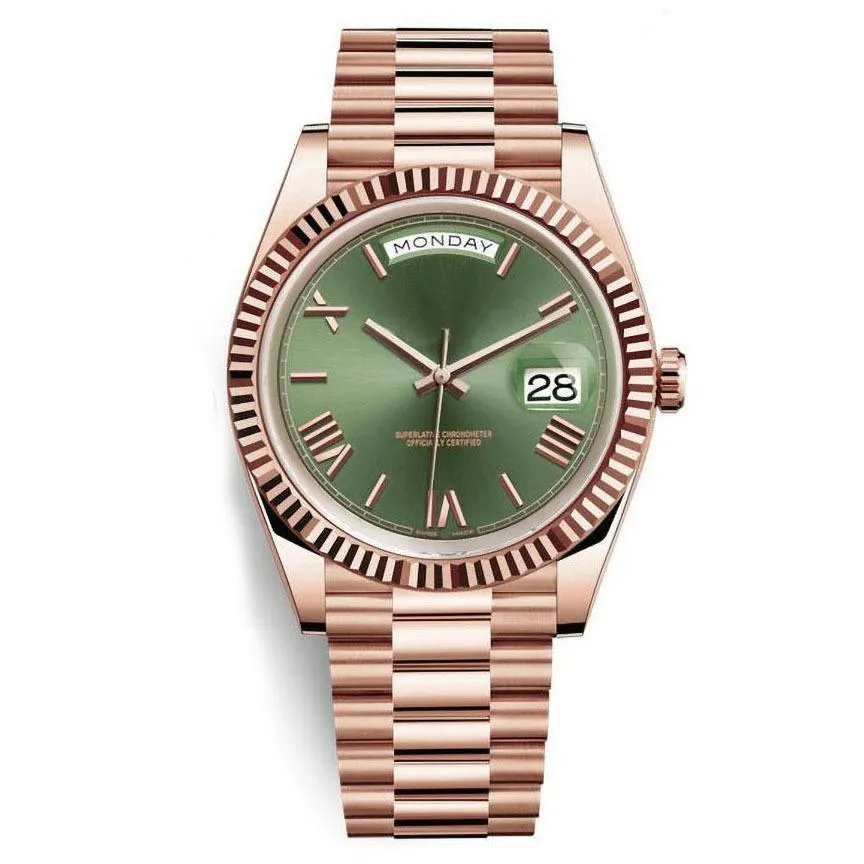 orologi da polso Donna uomo Top di alta qualità in oro rosa giallo President Face Big Date Orologio meccanico automatico Orologio da uomo in acciaio inossidabile impermeabile 41mm