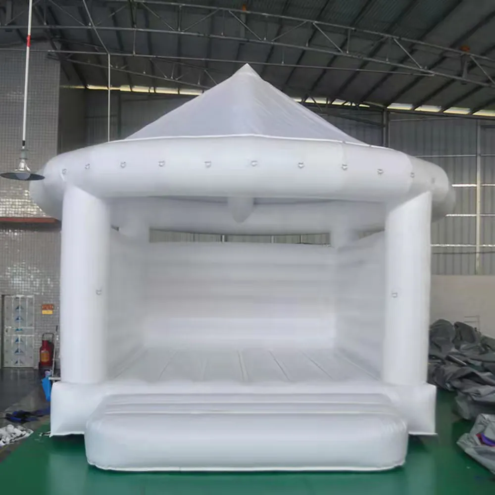 Commercial White Inflatable bounce house Wedding Jumping Bouncer Castle,Jumper Bouncy Bounce House Tent with blower free ship