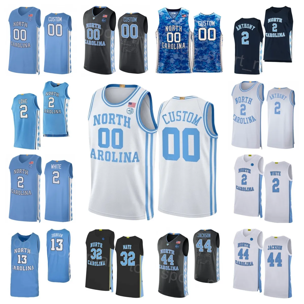 College Basketball 2 Cole Anthony Jersey North Carolina Tar Heels 13 Cameron Johnson 2 Coby White 32 Luke Maye 2 Joel Berry II 44 Justin Jackson University Stitch NCAA