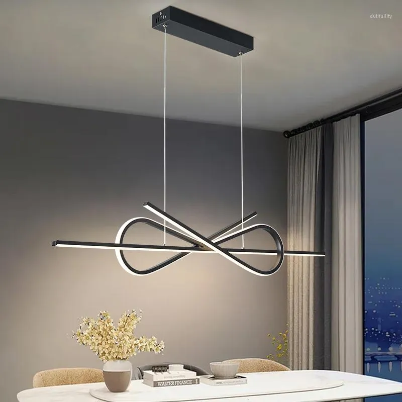 Pendant Lamps Modern Home Decor Dining Room LED Lights Indoor Lighting Black/white Lamp Fixture For Living Kitchen Study