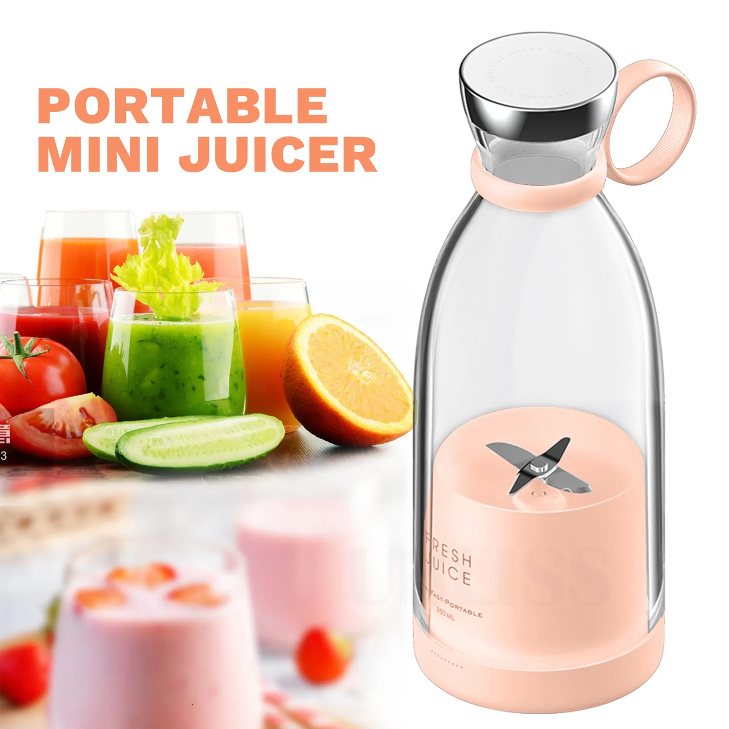 Fruits Légumes Outils Électrique Juicer Machine Mini Portable Blender Mixer Smoothie Coupe Jus Frais Soja Lait Maker Orange 230320