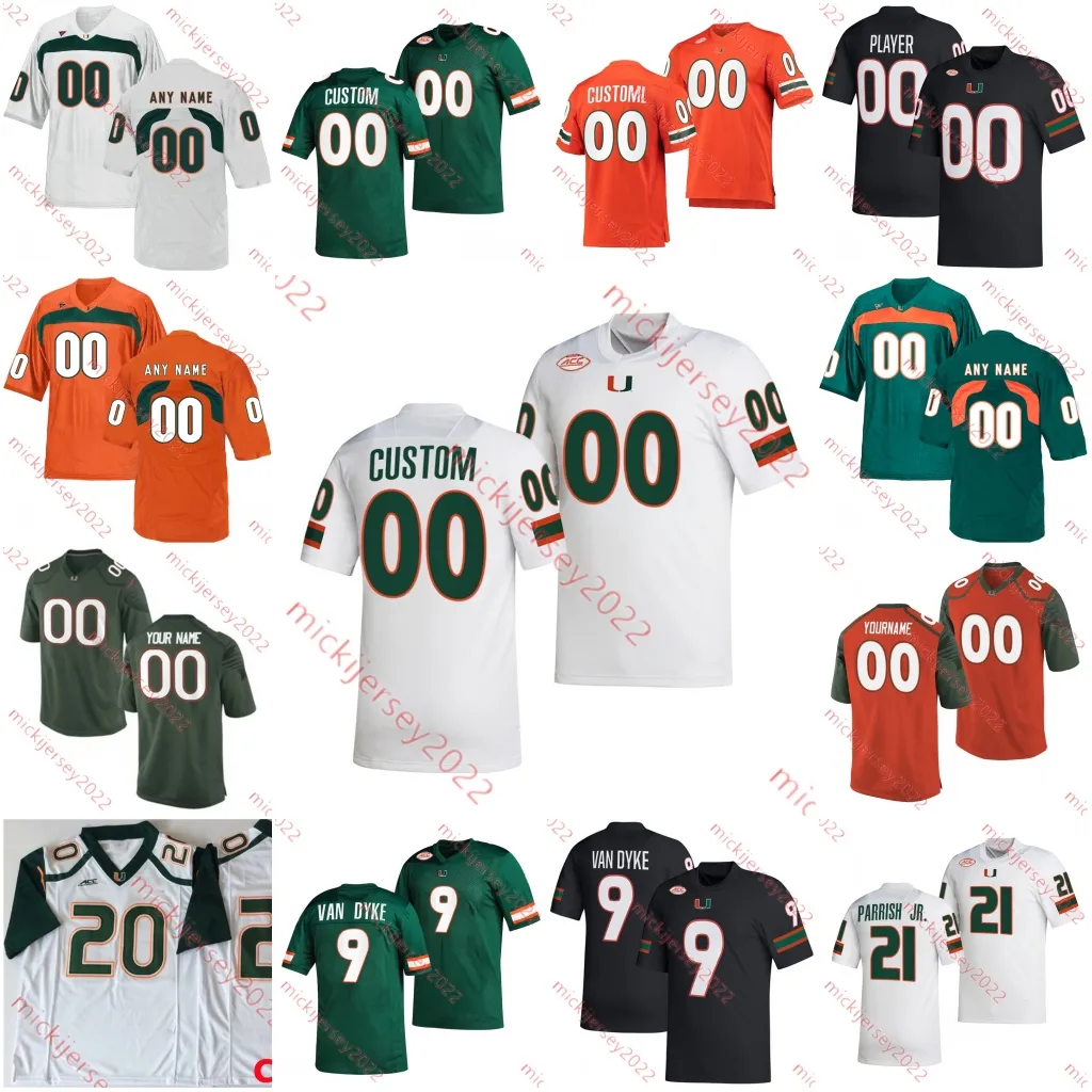 Jose Borregales Miami Hurricanes Jersey Stitched Jaquan Johnson Jonathan Garvin Denzel Perryman Jaelan Phillips David Njoku Custom Mens Miami Football Jerseys