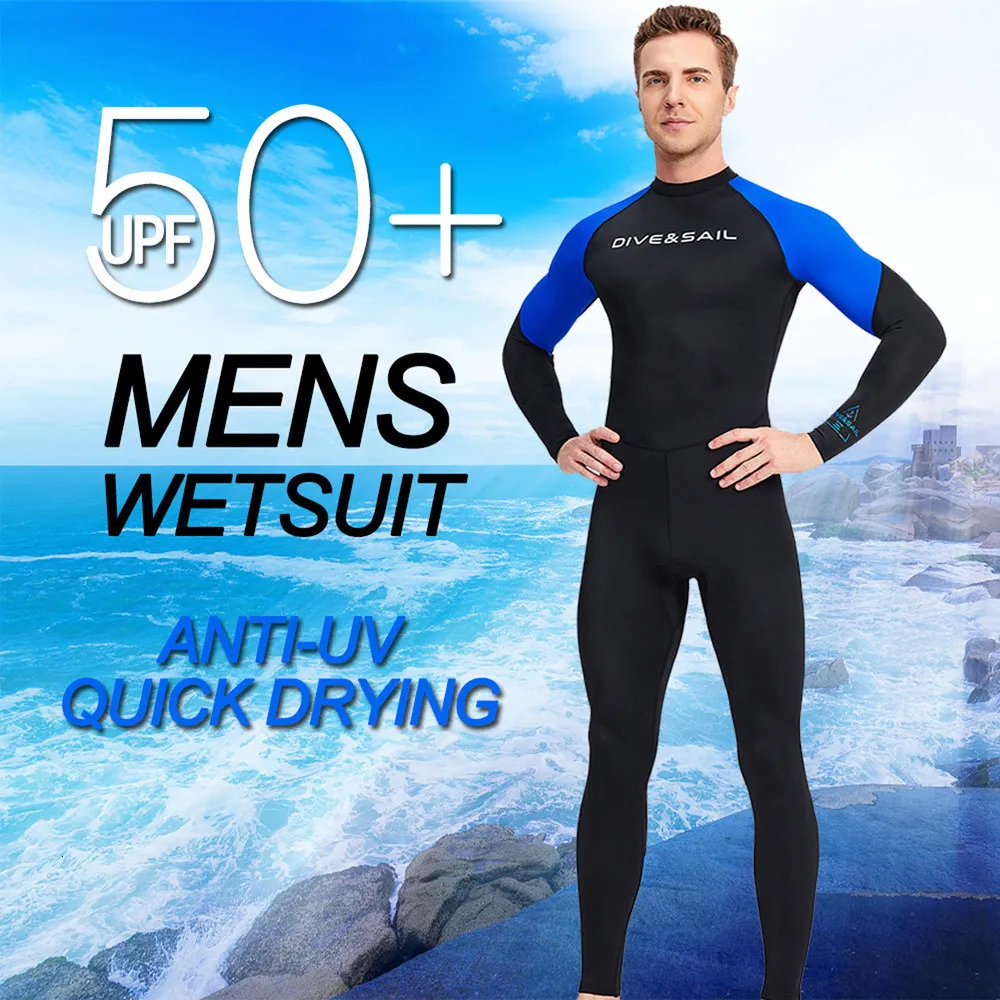 Combinaisons étanches hommes à manches longues séchage rapide combinaison de natation adulte Nylon Protection Uv plongée en apnée surf combinaison Sports nautiques combinaison de plongée une pièce 230320