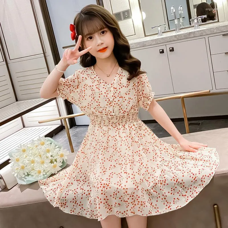 Girl Dresses 2023 Summer Baby Girls Dress Clothes Pink Bohemian Floral Off Shoulder Long Beach Plum Blossom 3 4 5 6 7 8 9 10 12 Years