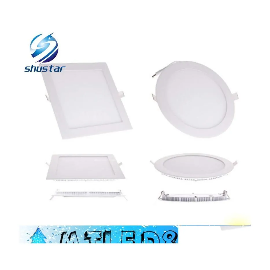 Downlights 10 unità Led Panel Lights Dimmerabile 9W / 12W / 15W / 18W / 21W Lampada da incasso Warm / Cool White Superthin Round / Square 110240V Drop De Dhl1B