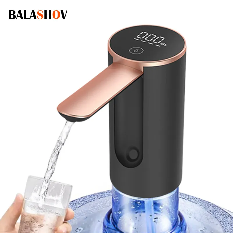 Other Home Garden Smart Water Bottle Pump Household USB Electric Foldable Barreled Suction Device Desktop Mineral Dispenser 230320