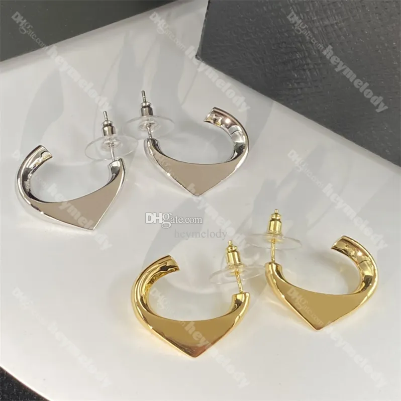 Stylish Triangle Gold Studs Kvinnor Hoop örhängen för kvinnliga öronnötter dangler smycken med boxfest bröllopälskare gåva