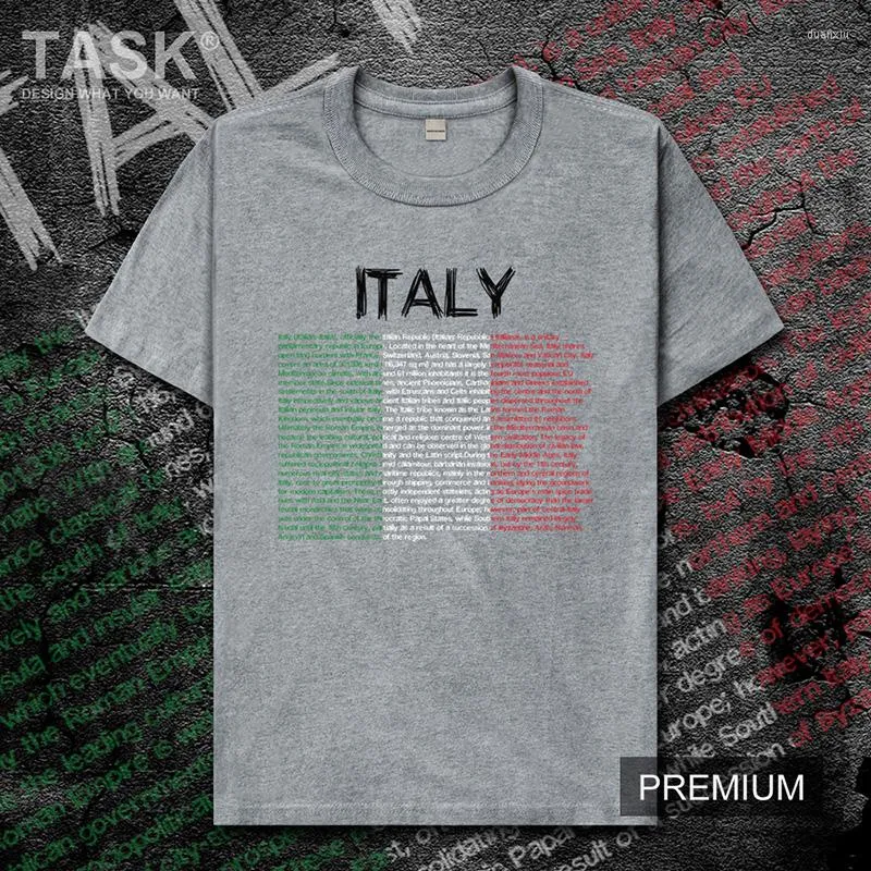 Men's T Shirts Italy Italia Italian ITA Mens Shirt Top T-shirt Fashion Short-sleeved Clothes Summer National Team Country Streetwear Gyms