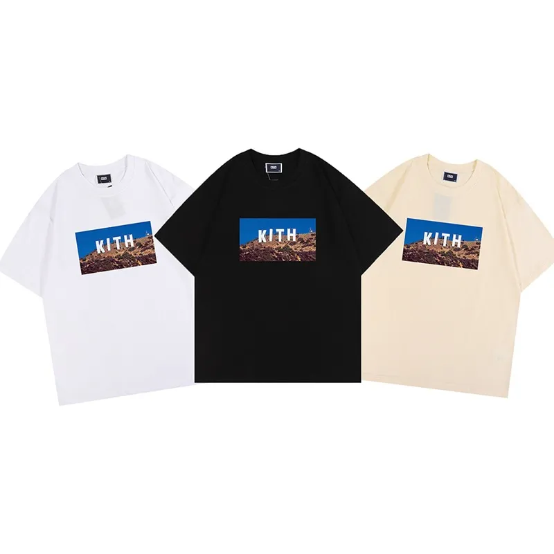 Hombres Diseñador Camisetas Kith Camiseta de gran tamaño Manga corta Hip Hop Street Suelta Transpirable Cómoda Camiseta casual 100% Algodón Tops Tamaño de EE. UU.