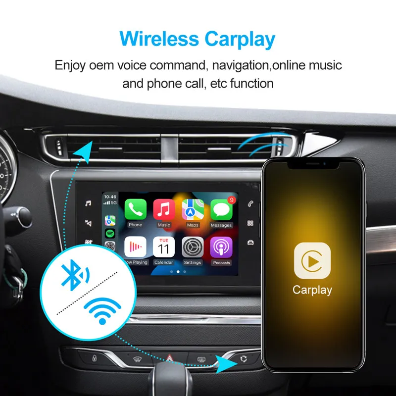Wireless CarPlay Interface For Citroen Peugeot Car, Android Auto