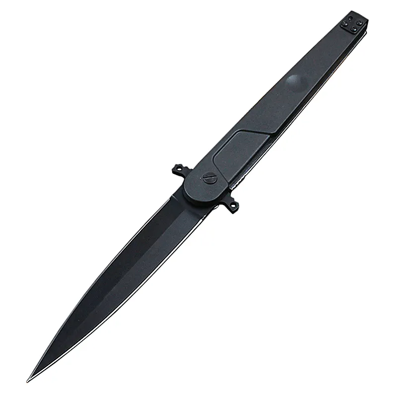 Coltello pieghevole tattico grande ER BD4 D2 Lama con rivestimento in titanio satinato / nero Nylon più manico in fibra di vetro Coltelli tascabili di sopravvivenza esterna