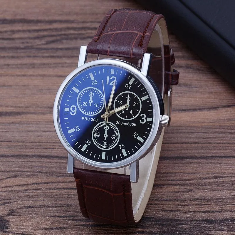 Relógios de pulso Fashion Faux Leather Mens Analog Watches Men Wrist Relógio 2023 Top Casual Clock