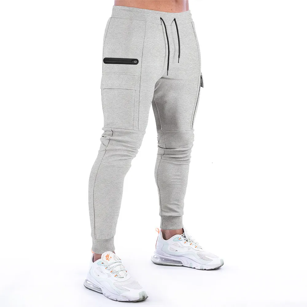 Pantalons pour hommes 2023 Hommes Joggers Casual Gym Coton Tissu BreathableTrousers MultiPocket Cargo Foot Mouth Skinny Sweatpants Male 230317