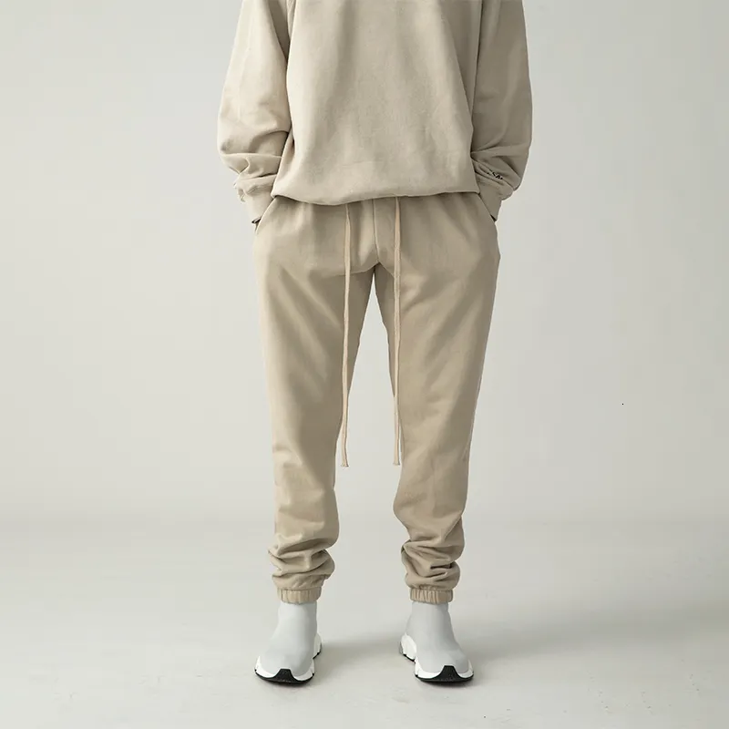 Calça masculina calça de moletom de alta qualidade de algodão 100% algodão calça de corrida da moda unissex High Street Hip Hop Sports 230320