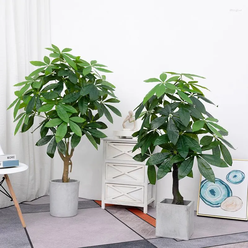 Fleurs décoratives Simulation Plante Verte Artificielle En Pot Fortune Arbre Argent Pour La Maison Salon Ornement El Bureau Grand Verdissement