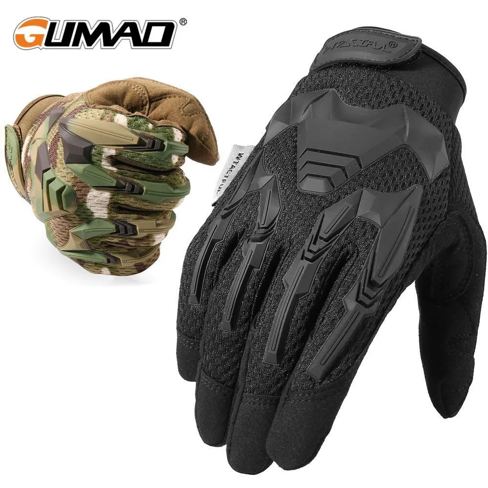 Guanti da ciclismo Guanti tattici a dita intere Esercito militare Ciclismo Airsoft Paintball Tiro Caccia Escursionismo Guida Guanti da bici Antiurto Uomo 230317