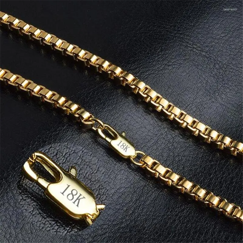 Chaînes En Vrac Lots En Gros 1 Pièce 4MM 18 K Mode Dames / Hommes Chaîne En Treillis Collier Dominateur