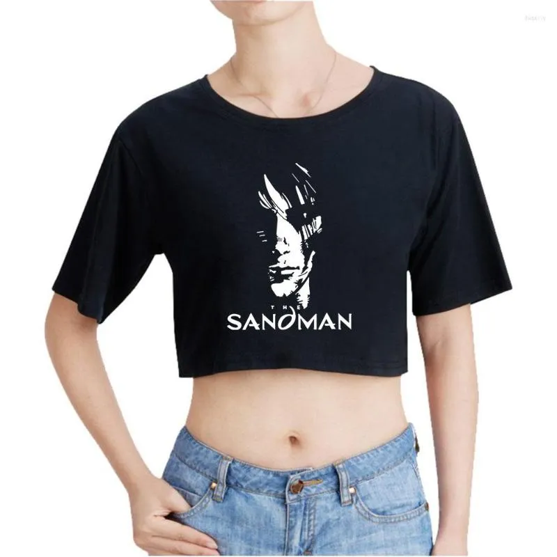 Women's T Shirts The Sandman Logo Tee Merch Crop Top Exposed Navel T-Shirt Oversize O-Neck Tops Women Funny Tshirt Fashion