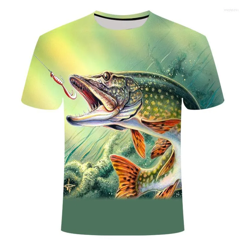 Camisetas para hombre Drop Schip Vissen camiseta Casuall Stijl Digitale Vis Korte Mouwen o-hals camiseta con estampado 3D Grote Witte Haai Sandbeach Asian
