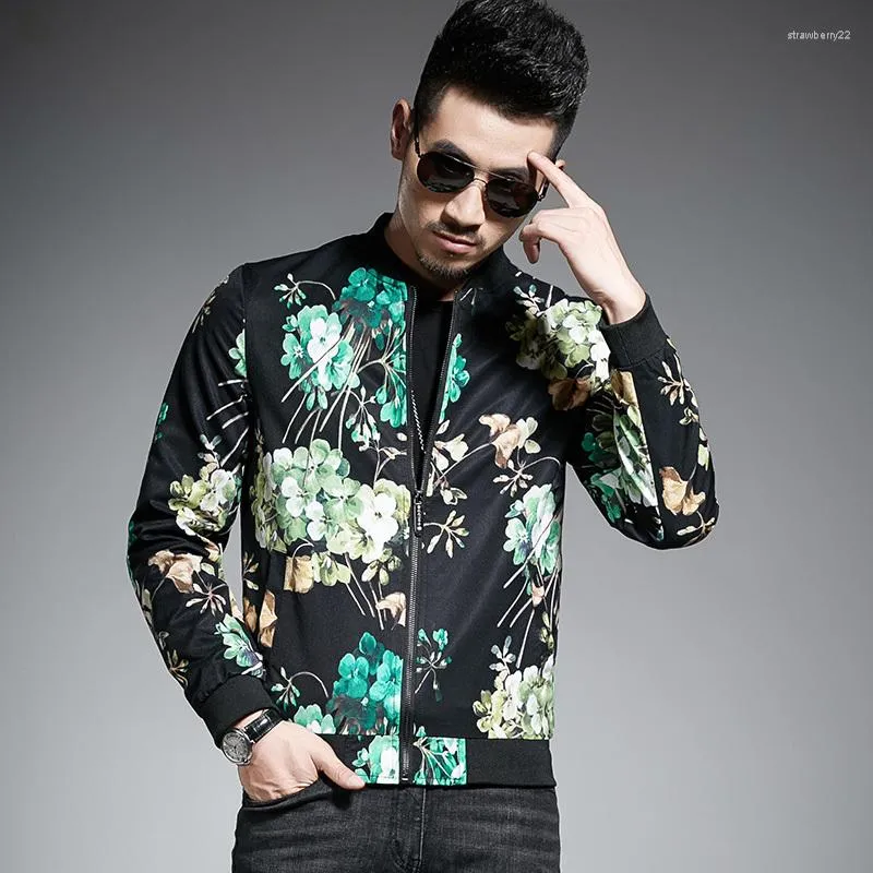 Men's Jackets Green Mens Floral Chaqueta De Beisbol Para Hombre Jaquetas Hip Hop Men Zipper Coat Designer Male Jacket 5xl