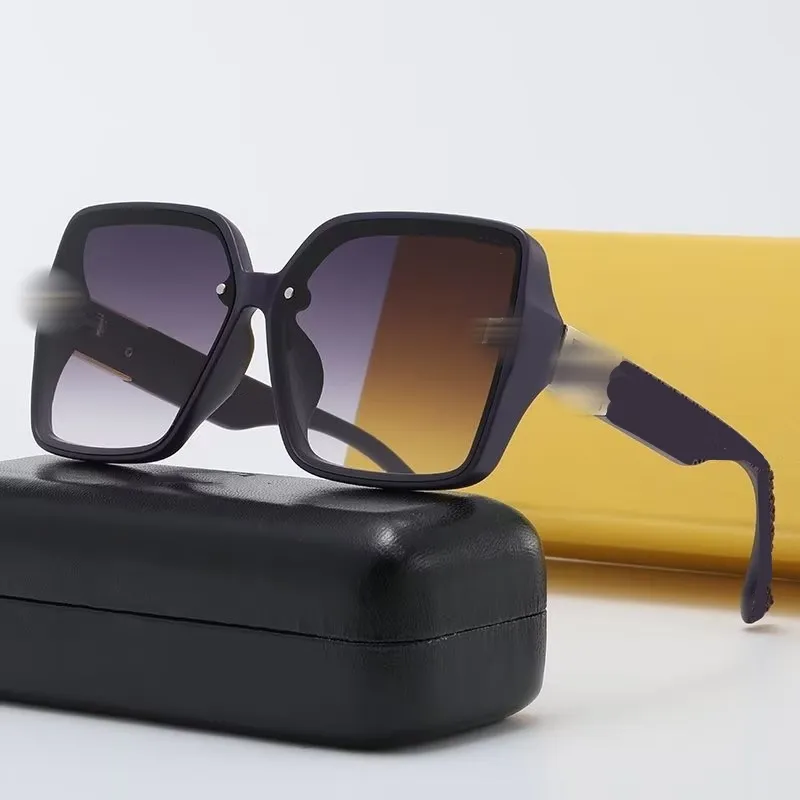 F2249 -stuk mode zonnebril glazen zonnebrillen ontwerper dames dames bruine kast black metalen frame donkere lens