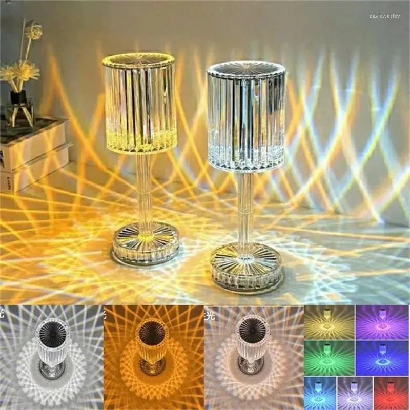 Lâmpadas de mesa Recarregar a lâmpada de cristal de diamante recarregável, atmosfera de cabeceira de cabeceira da cabeceira da cabeceira para quarto/sala