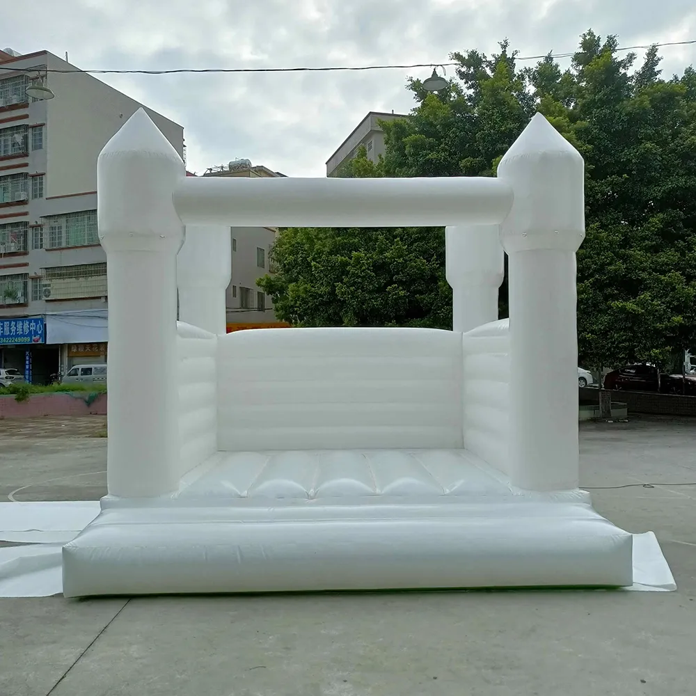 Commercial use full PVC Inflatable White Bounce House Wedding jumping Bouncy Castle kids audits bouncer houses with blower For events party free ship