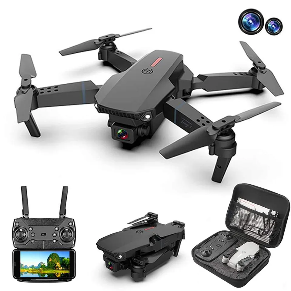 Drone 4K Camera Professional WiFi FPV RC Foldbar Helicopter Mini E88 Pro Drones