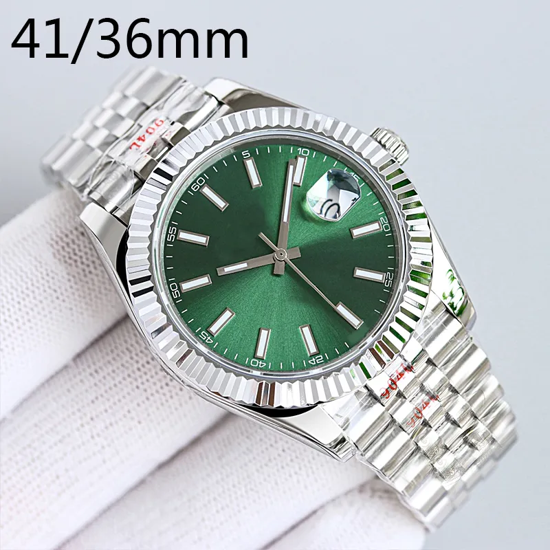 Mattre de dames 36 mm automatique 904L en acier inoxydable 41 mm Designer de luxe ST9 Sapphire Treatproof Couple Watch Green Dial Montre de Luxe Dhgate Wristswarches Jason 007