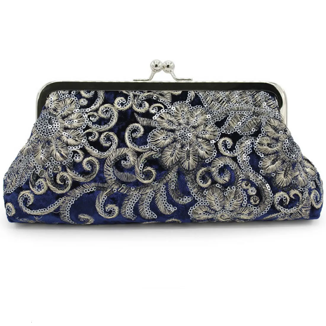 Sacs de soirée Vintage brodé fleur embrayage femmes chaîne bandoulière femme coréenne luxe fête portefeuilles sac à main noir 230317