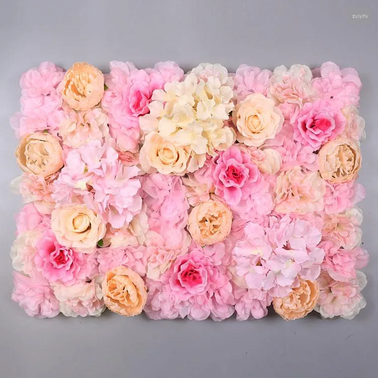 Flores decorativas Acessórios para casa Artificial Silk Pank Flor Wall Rown Shop Window Window Decoração de casamento