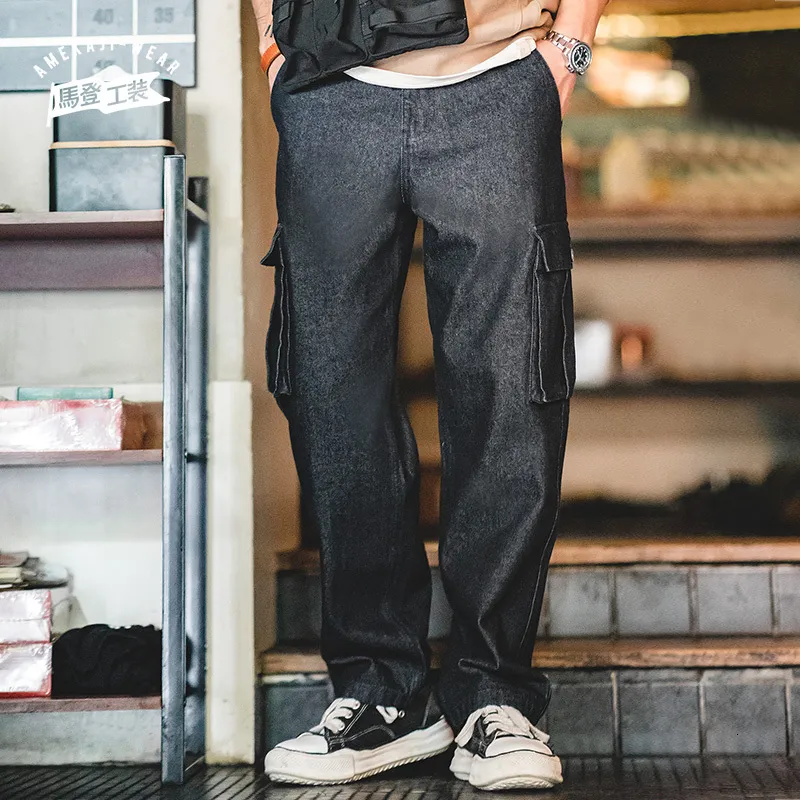 Save Big on Bulk Mens Cargo Pocket Jeans Jeans Men Baggy Denim Cargo  Trousers: Retro Style, Big Pocket, Loose Fit Twill Pants For Casual  Streetwear
