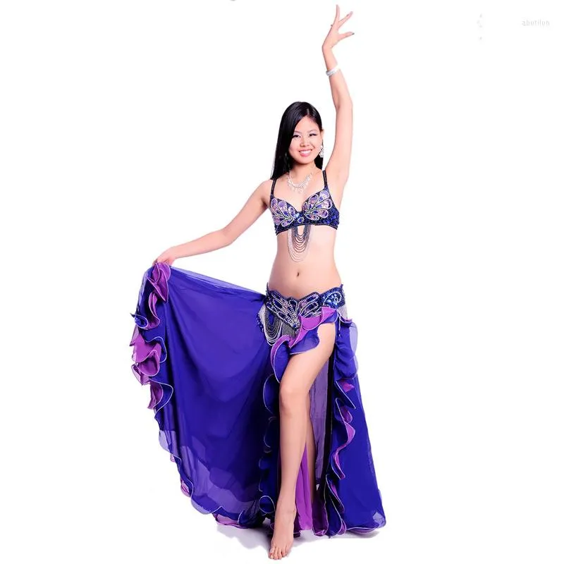 Stage Wear Oriental Dance Dress Belly Costumes For Women Dancing Outfit Dancer Bra Belt Skirt Set Sexy Bellydance Clothes